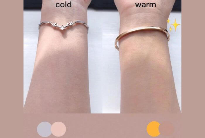 Jewelry test for analyzing skin complexion