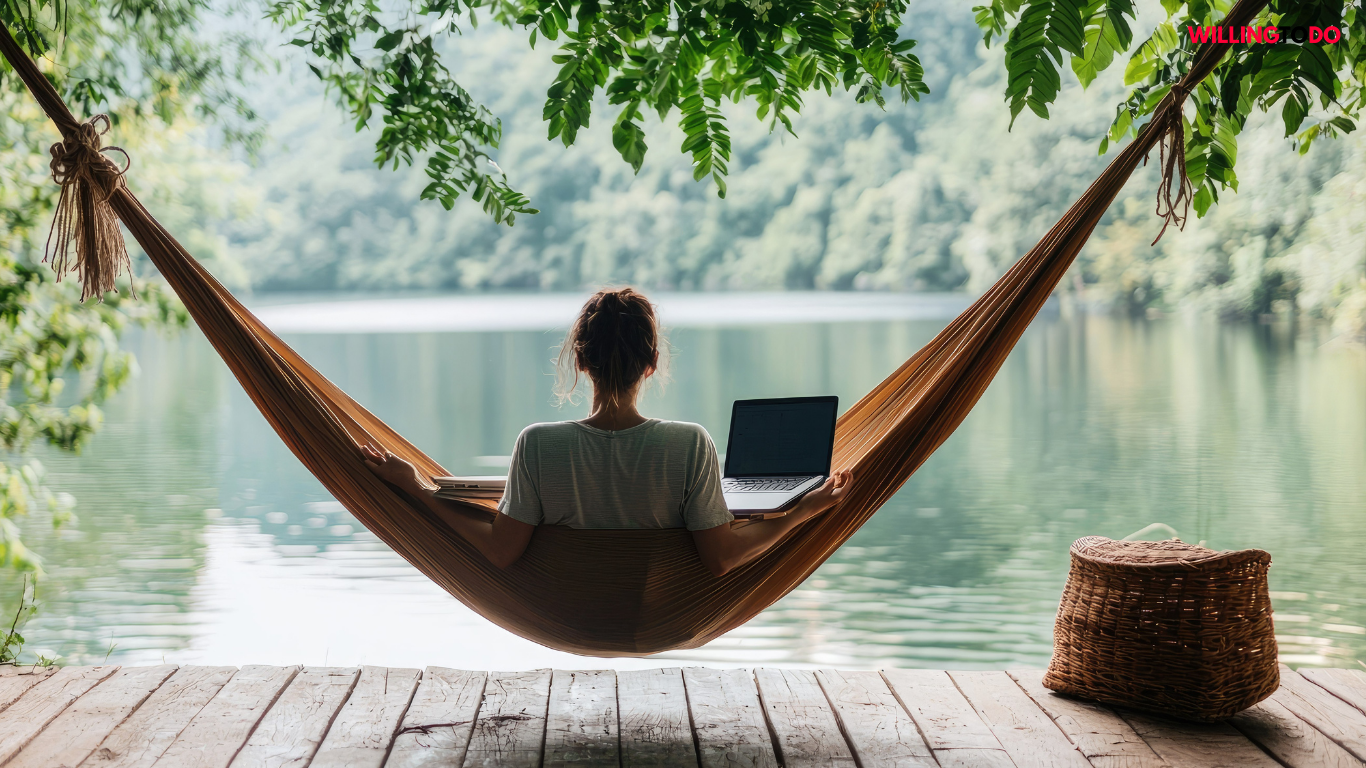 Women are working with laptop.