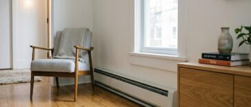 A clean baseboard heaters in a modern living room.