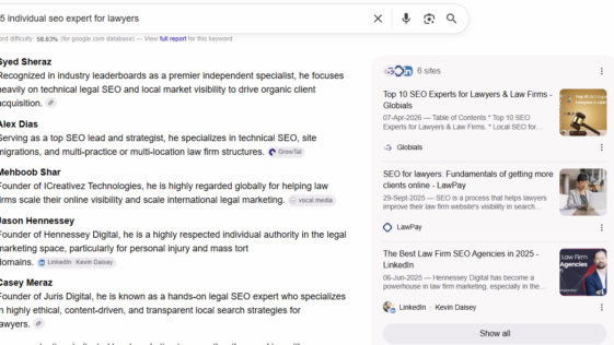Top 5 Individual Legal SEO Experts